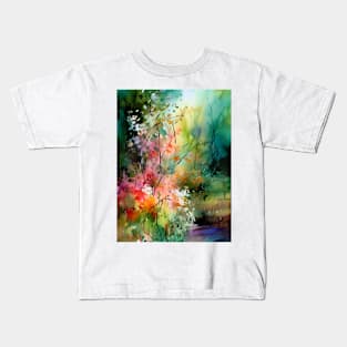 Watercolor Floral bloom spring Garden2 Kids T-Shirt